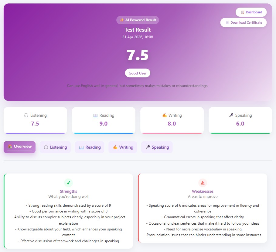 Web-Based IELTS Simulation System